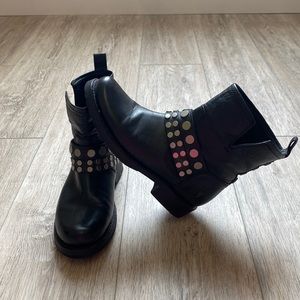 Black Leather Studded Frye Boots